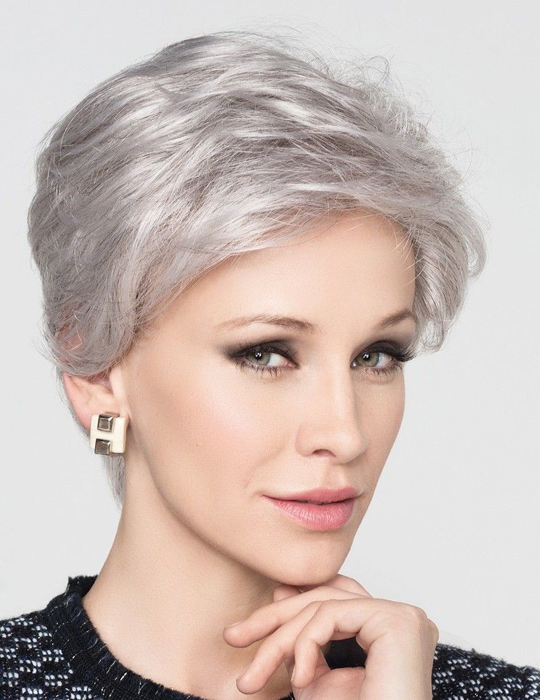 Natural Short Grey Hair Wig For Old Women Rewigs Co Uk