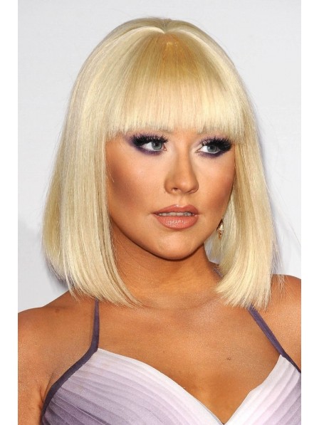 cheap long blonde wigs with bangs