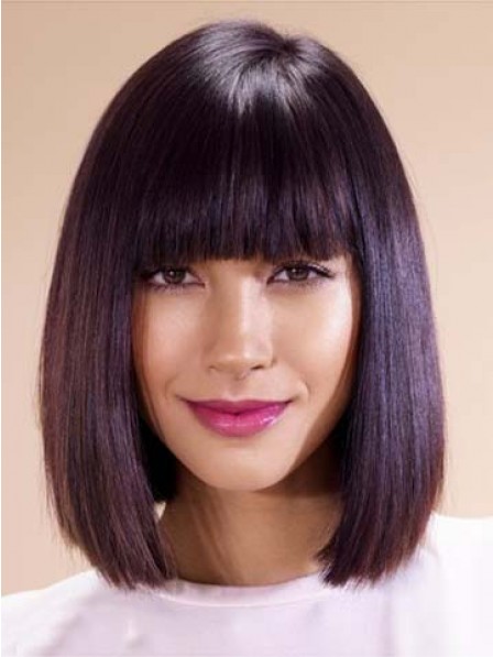 Bob Smooth Hairstyles Wigs With Full Bangs