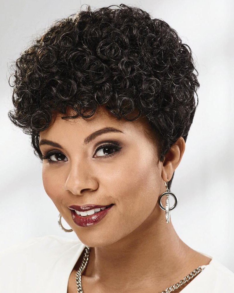 Fresh Playful Crop-Style Wig With Short Curly Layers On Top
