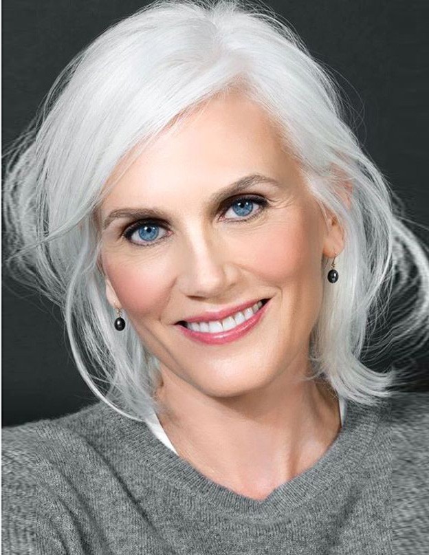 Lace Front Silver Grey Wig For White Old Women Uk