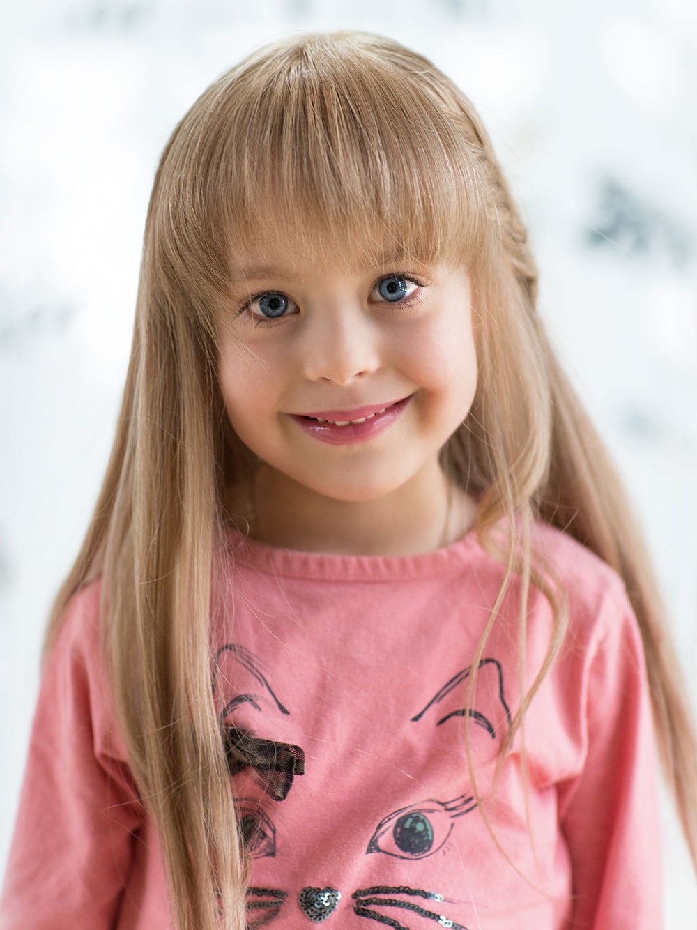 Little Girl's Long Angle Hair Straight Wig With Bangs - Rewigs