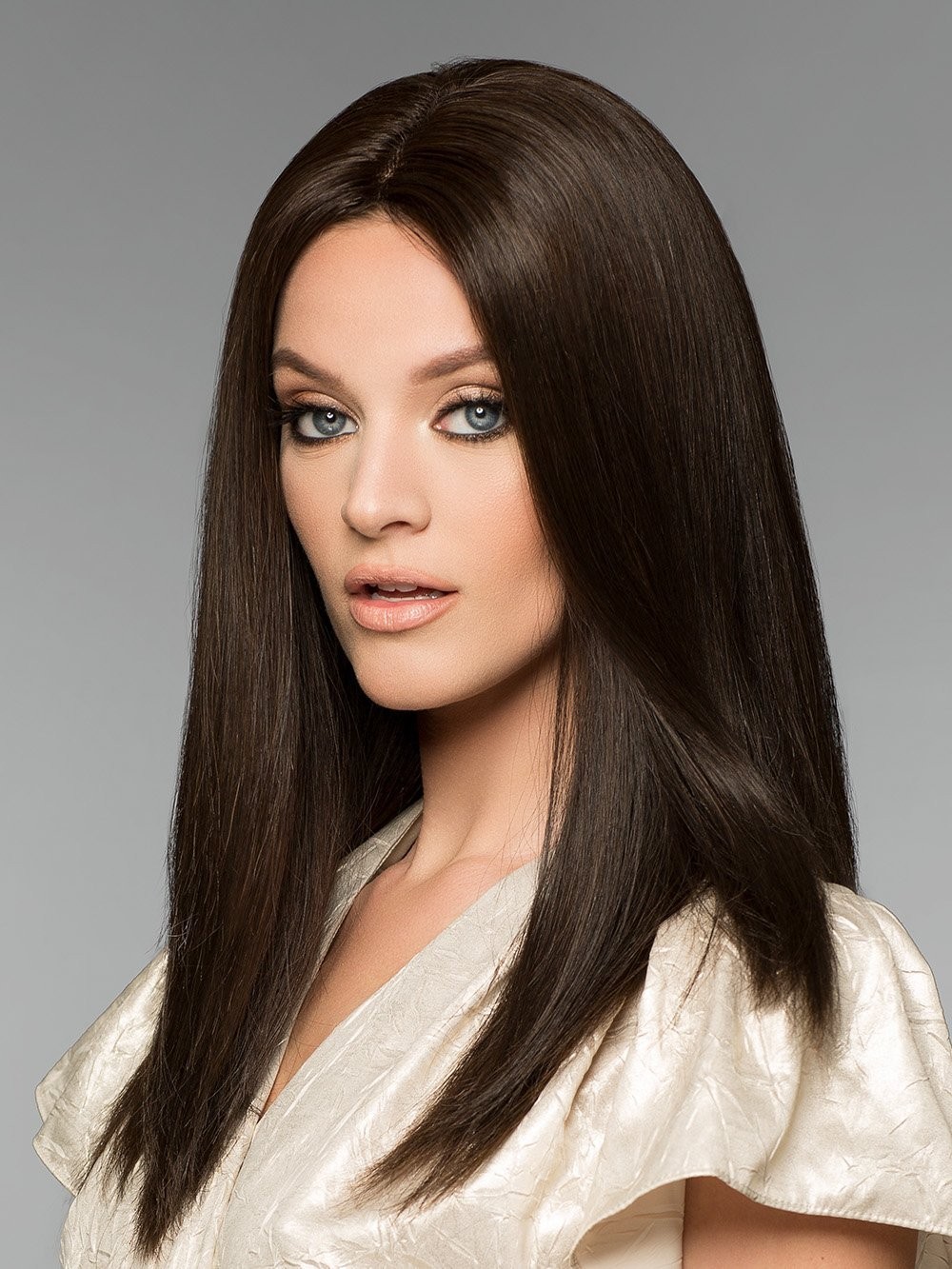 Luxurious Human Hair Lace Front Monofilament Straight Wigs