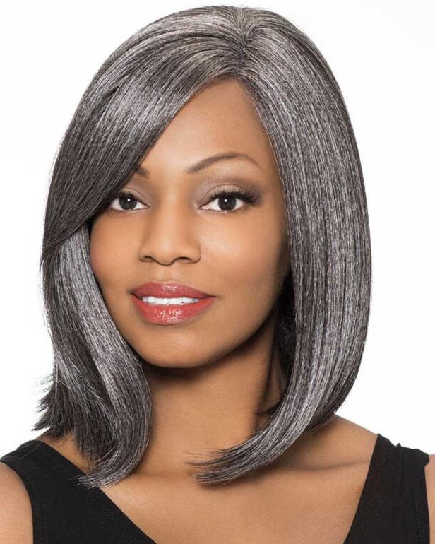 Sleek Long Bob Wig With Shoulder-Length Layers In Heat-Stylable Fiber