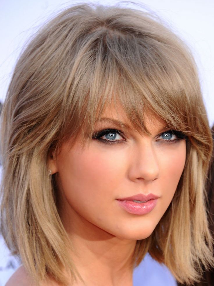 Taylor Swift Shoulder Length Blonde Straight Synthetic Hair Wig ...