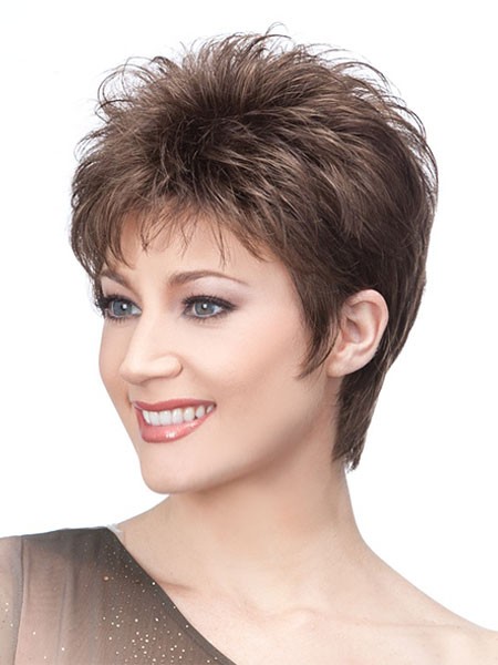 Short Layered Straight Synthetic Capless Hair Wigs With Bangs