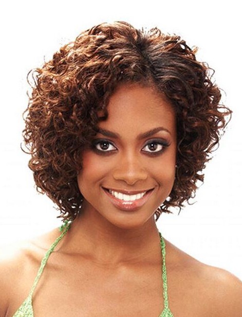 Lady Short Curly Lace Front Human Hair Wigs
